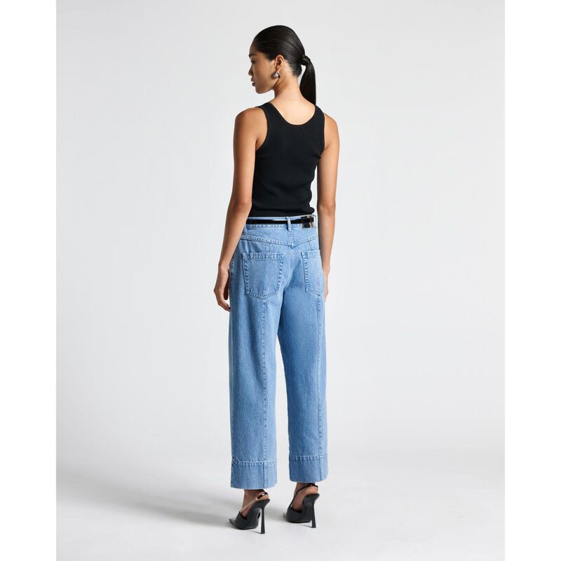 Cue Washed Indigo Cropped Jean image number 1